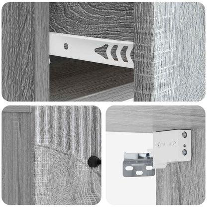 Wall-Mounted Bedside Cabinet Grey Sonoma 34.5 x 33 x 20 cm