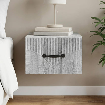 Wall-Mounted Bedside Cabinet Grey Sonoma 34.5 x 33 x 20 cm