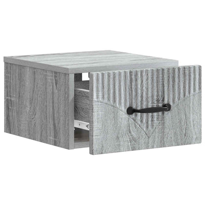 Wall-Mounted Bedside Cabinet Grey Sonoma 34.5 x 33 x 20 cm