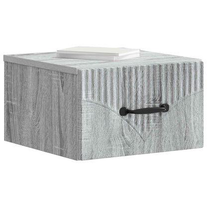 Wall-Mounted Bedside Cabinet Grey Sonoma 34.5 x 33 x 20 cm