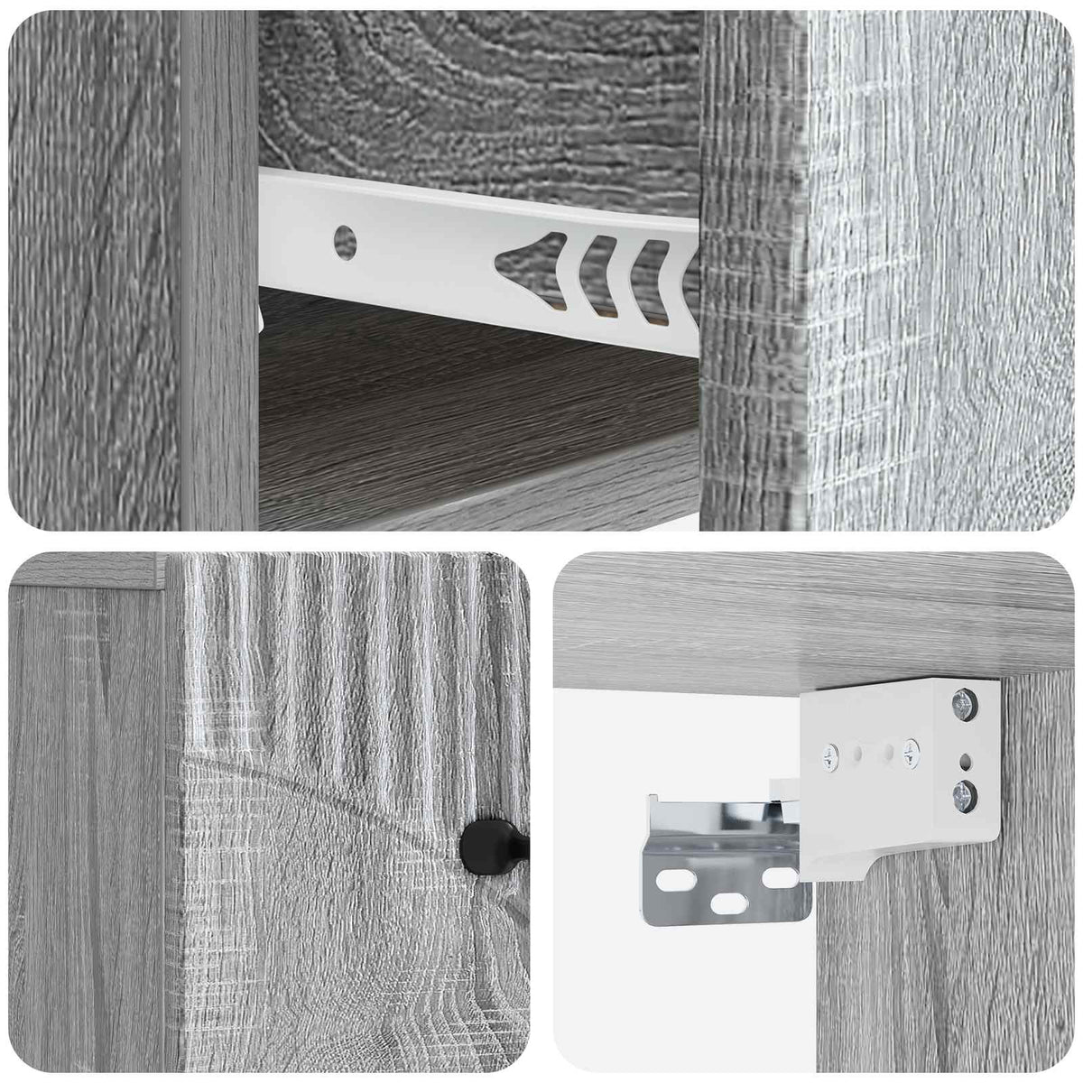Wall-Mounted Bedside Cabinet 2 pcs Grey Sonoma