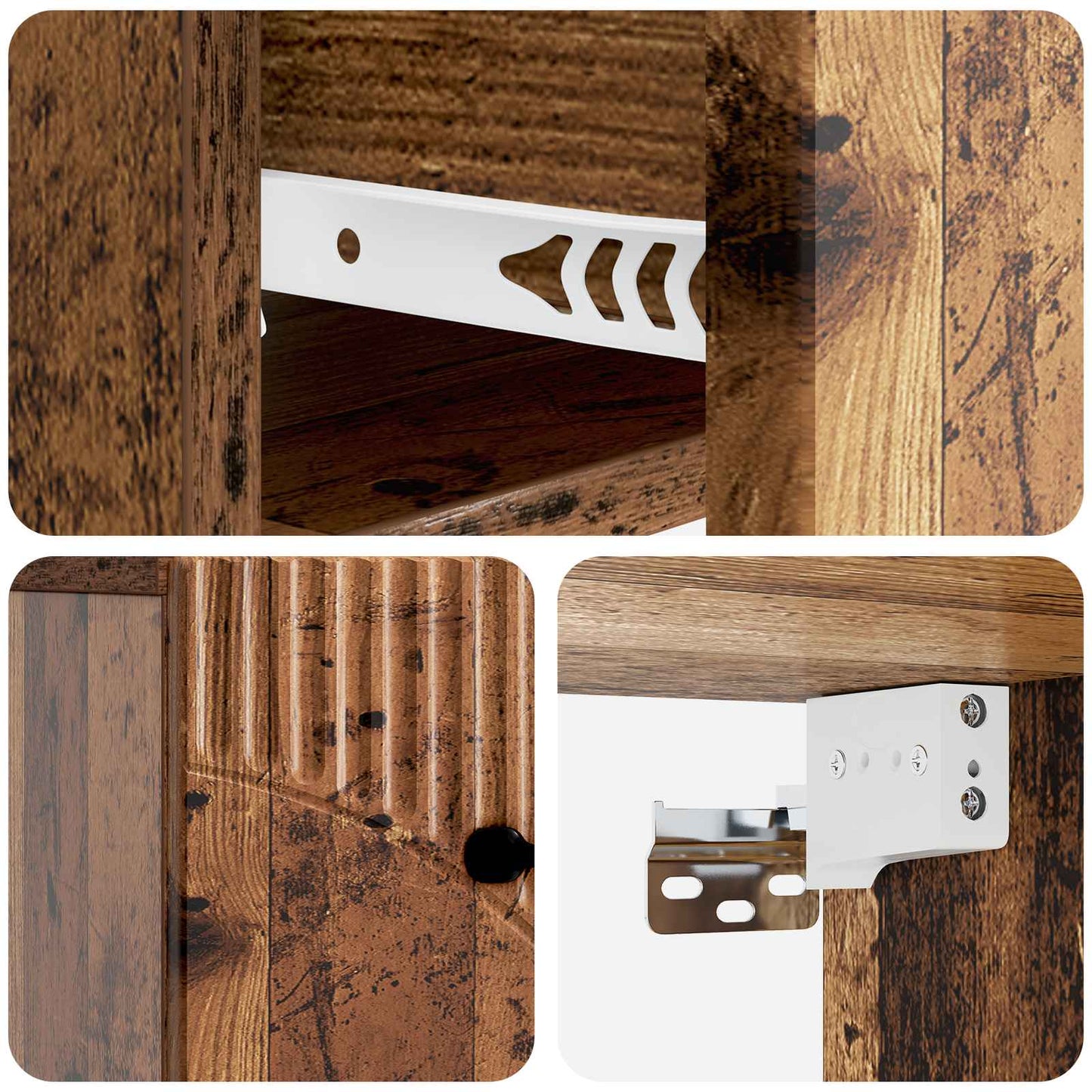 Wall-Mounted Bedside Cabinet 2 pcs Old Wood 34.5 x 33 x 20 cm