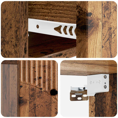 Wall-Mounted Bedside Cabinet 2 pcs Old Wood 34.5 x 33 x 20 cm