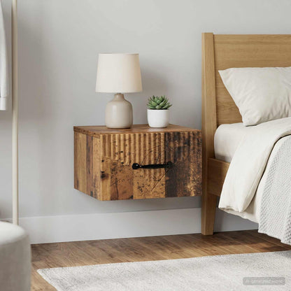 Wall-Mounted Bedside Cabinet 2 pcs Old Wood 34.5 x 33 x 20 cm