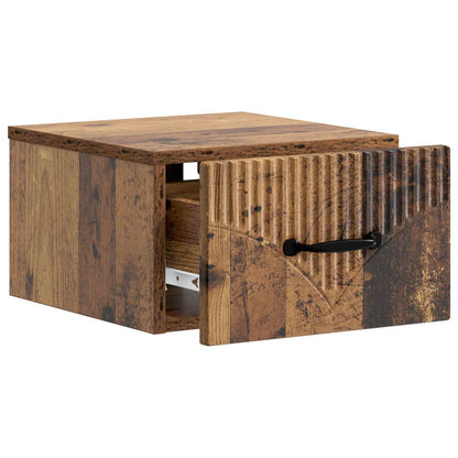 Wall-Mounted Bedside Cabinet 2 pcs Old Wood 34.5 x 33 x 20 cm