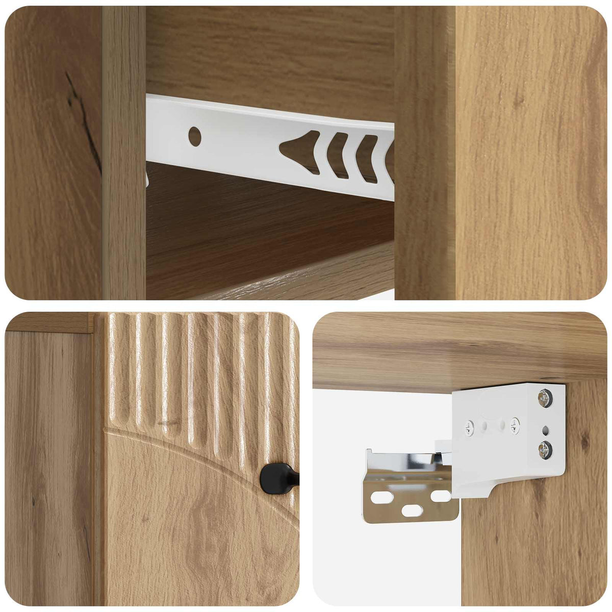Wall-Mounted Bedside Cabinet 2 pcs Artisan Oak