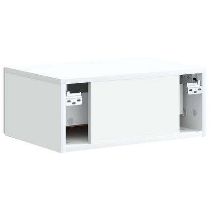 Wall-Mounted Bedside Cabinet White 49 x 34.5 x 20 cm