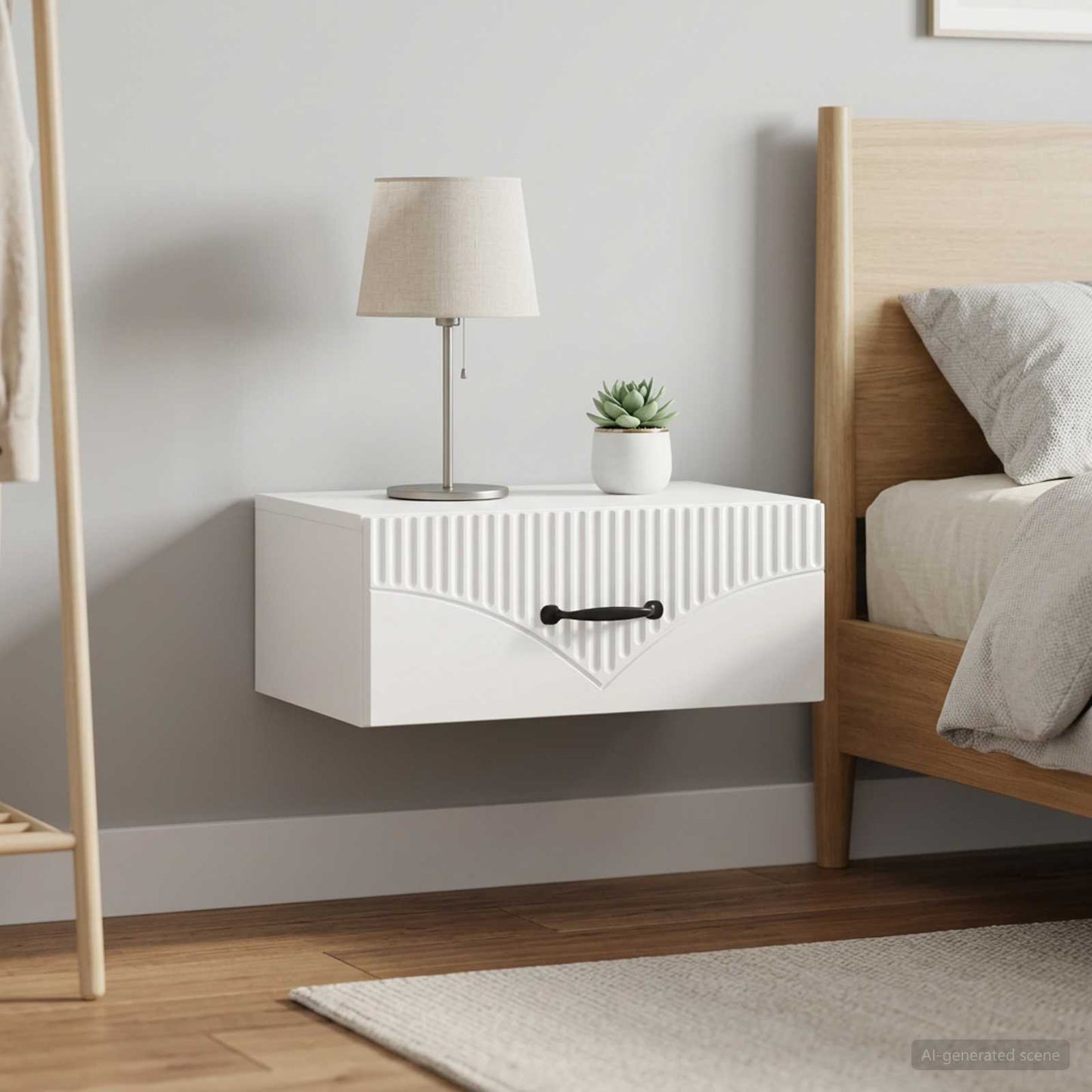Wall-Mounted Bedside Cabinet 2 pcs White 49 x 34.5 x 20 cm