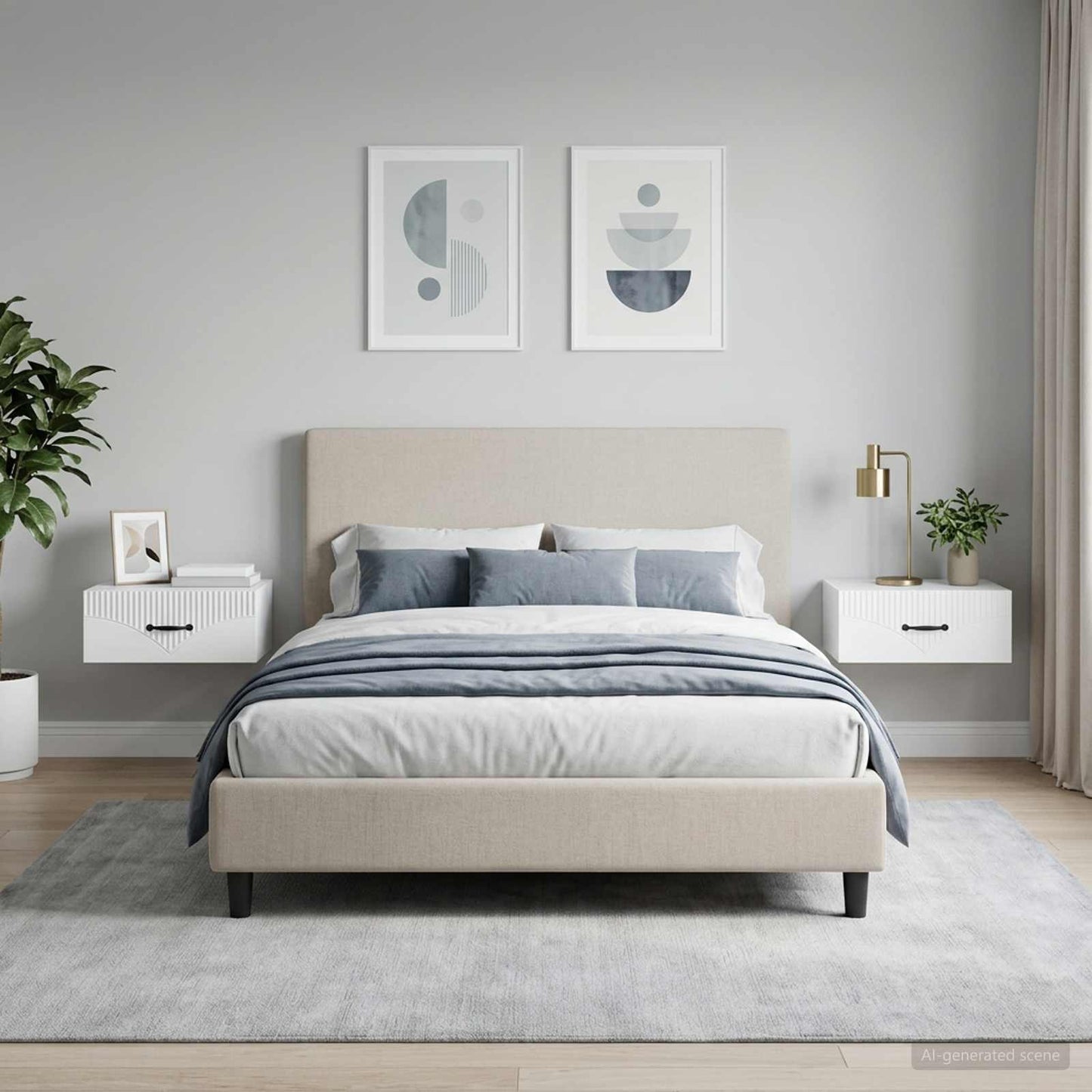 Wall-Mounted Bedside Cabinet 2 pcs White 49 x 34.5 x 20 cm