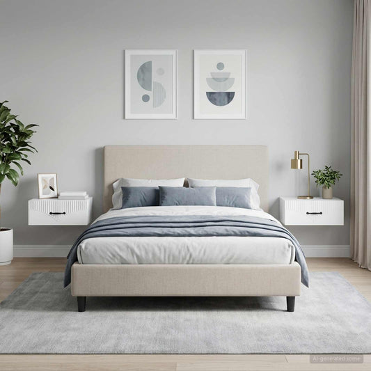 Wall-Mounted Bedside Cabinet 2 pcs White 49 x 34.5 x 20 cm