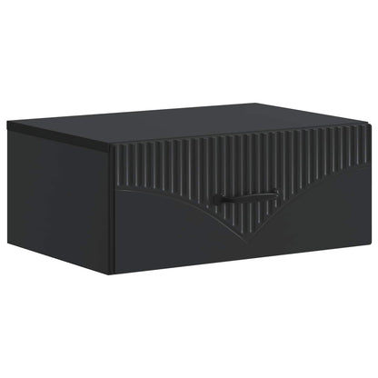 Wall-Mounted Bedside Cabinet Black 49 x 34.5 x 20 cm