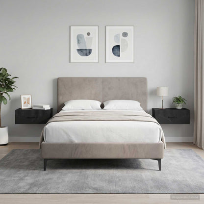 Wall-Mounted Bedside Cabinet 2 pcs Black 49 x 34.5 x 20 cm