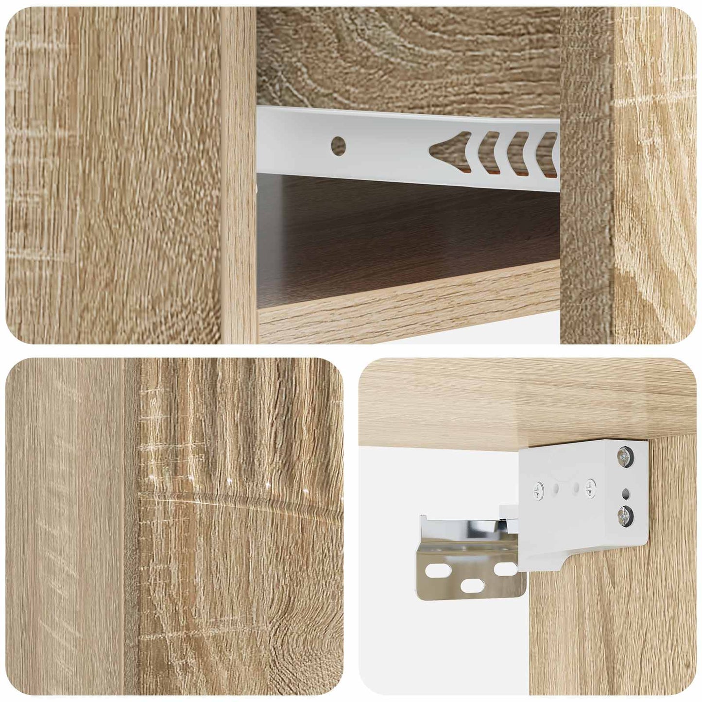 Wall-Mounted Bedside Cabinet Sonoma Oak 49 x 34.5 x 20 cm