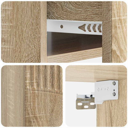 Wall-Mounted Bedside Cabinet 2 pcs Sonoma Oak 49 x 34.5 x 20 cm