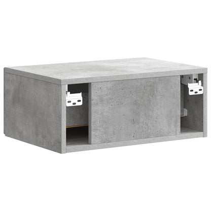 Wall-Mounted Bedside Cabinet with Drawer 2 pcs Concrete Grey