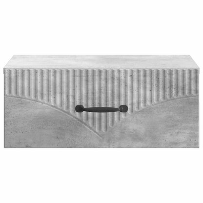 Wall-Mounted Bedside Cabinet with Drawer 2 pcs Concrete Grey