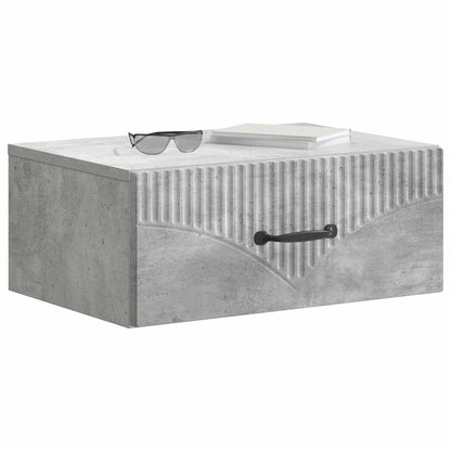 Wall-Mounted Bedside Cabinet with Drawer 2 pcs Concrete Grey