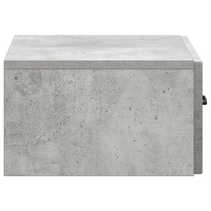 Wall-Mounted Bedside Cabinet with Drawer 2 pcs Concrete Grey