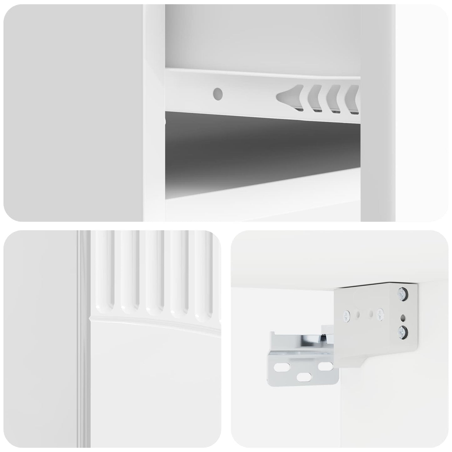 Wall-Mounted Bedside Cabinet High Gloss White 49 x 34.5 x 20 cm