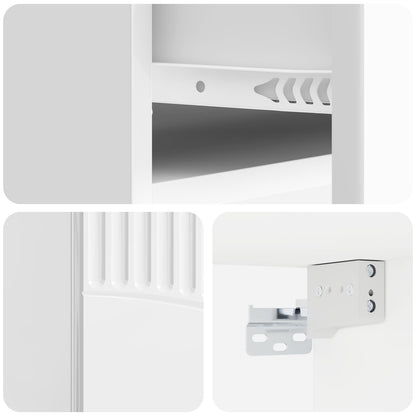 Wall-Mounted Bedside Cabinet High Gloss White 49 x 34.5 x 20 cm