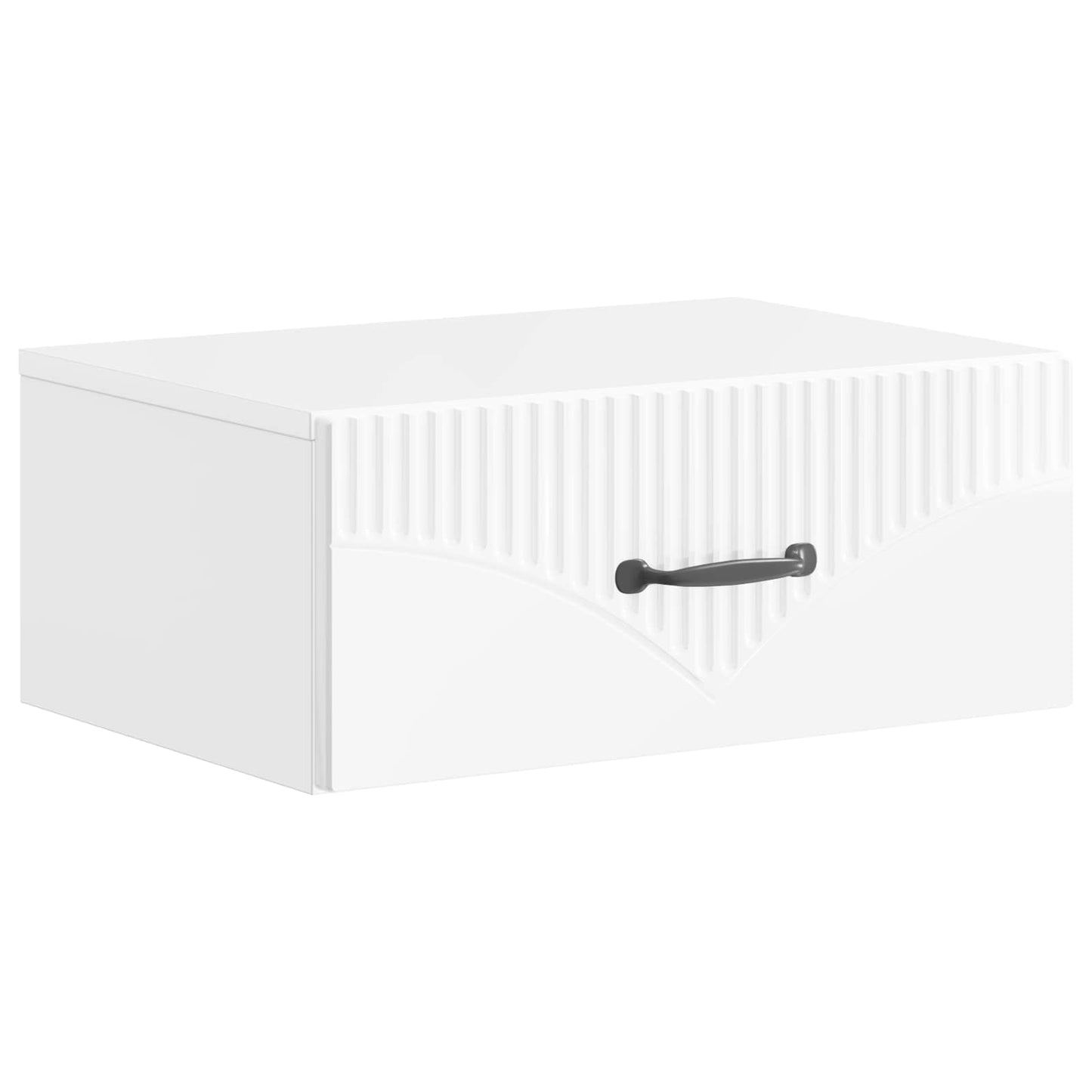 Wall-Mounted Bedside Cabinet with Drawer 2 pcs High Gloss White