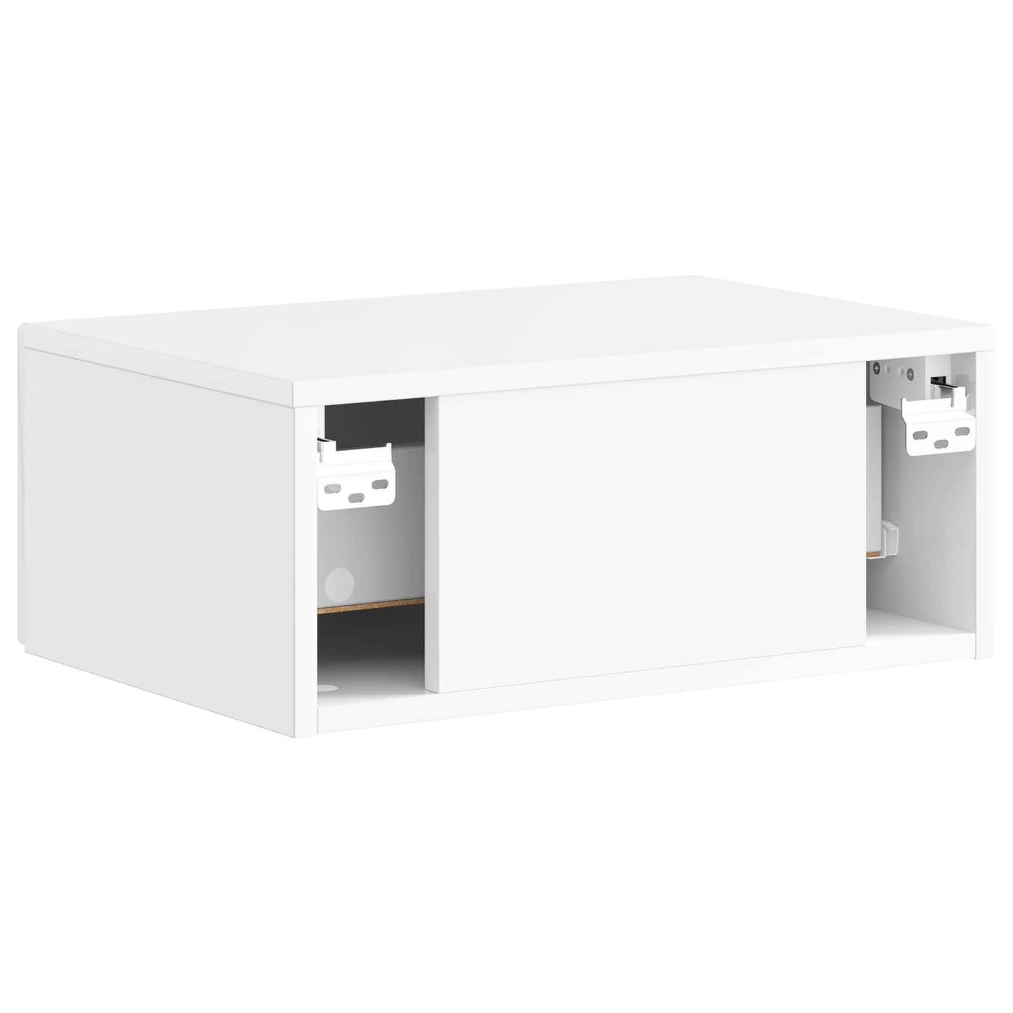 Wall-Mounted Bedside Cabinet with Drawer 2 pcs High Gloss White