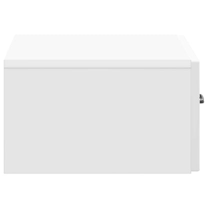 Wall-Mounted Bedside Cabinet with Drawer 2 pcs High Gloss White