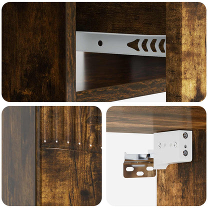 Wall-Mounted Bedside Cabinet 2 pcs Smoked Oak 49 x 34.5 x 20 cm