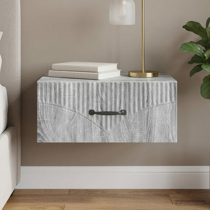 Wall-Mounted Bedside Cabinet Grey Sonoma 49 x 34.5 x 20 cm