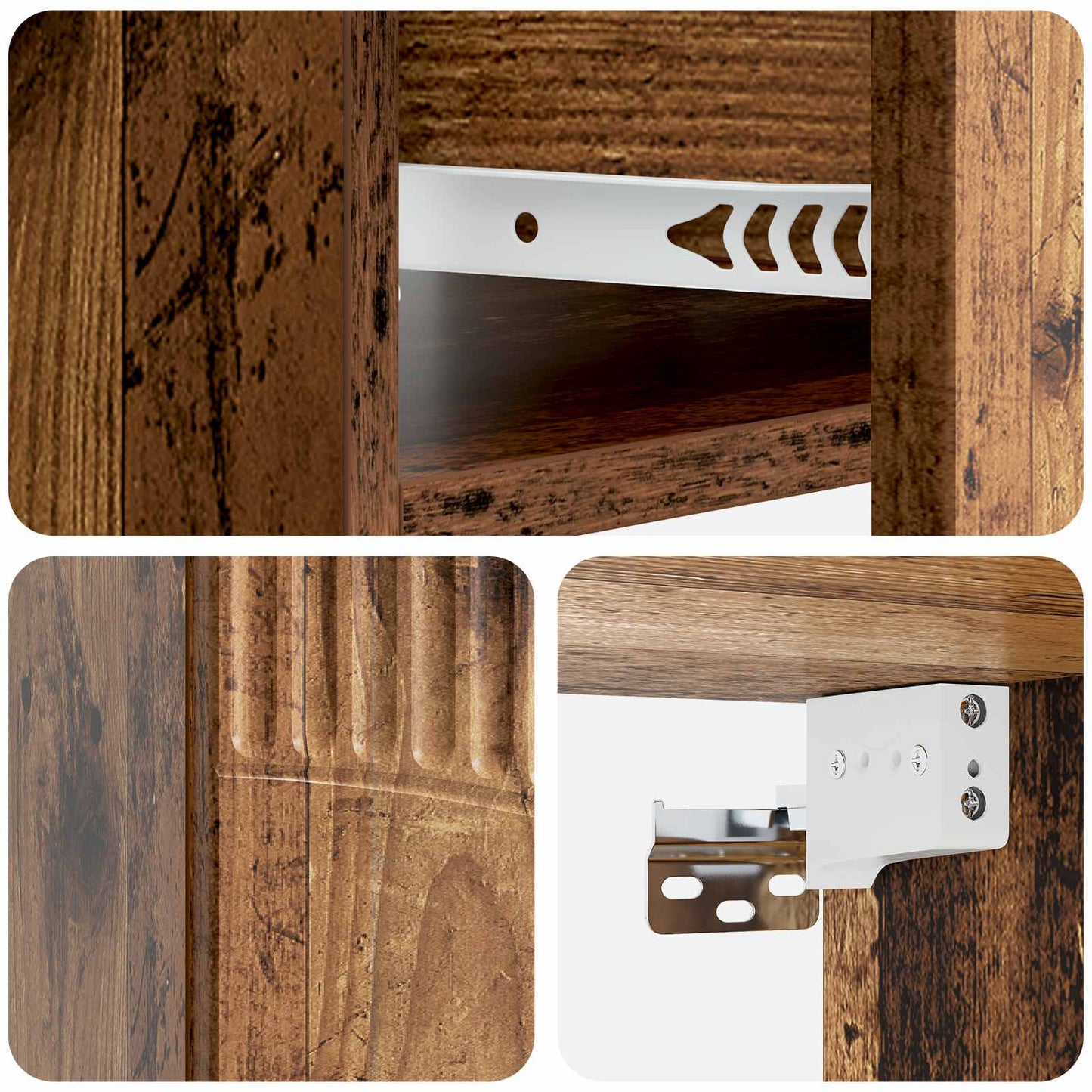 Wall-Mounted Bedside Cabinet Old Wood 49 x 34.5 x 20 cm