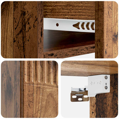 Wall-Mounted Bedside Cabinet Old Wood 49 x 34.5 x 20 cm