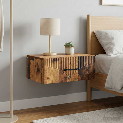 Wall-Mounted Bedside Cabinet 2 pcs Old Wood 49 x 34.5 x 20 cm