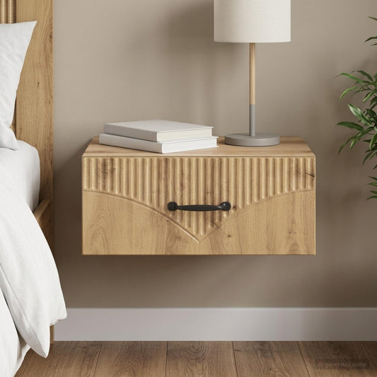 Wall-Mounted Bedside Cabinet Artisan Oak 49 x 34.5 x 20 cm