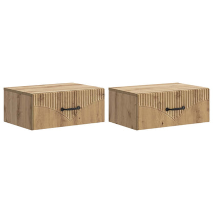 Wall-Mounted Bedside Cabinet 2 pcs Artisan Oak Engineered Wood