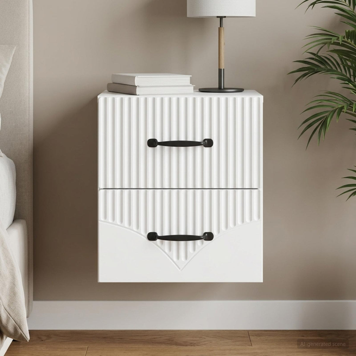 Wall-Mounted Bedside Cabinet White 34.5 x 33 x 40 cm
