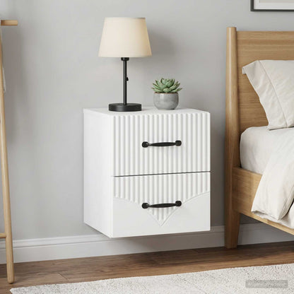 Wall-Mounted Bedside Cabinet 2 pcs White 34.5 x 33 x 40 cm