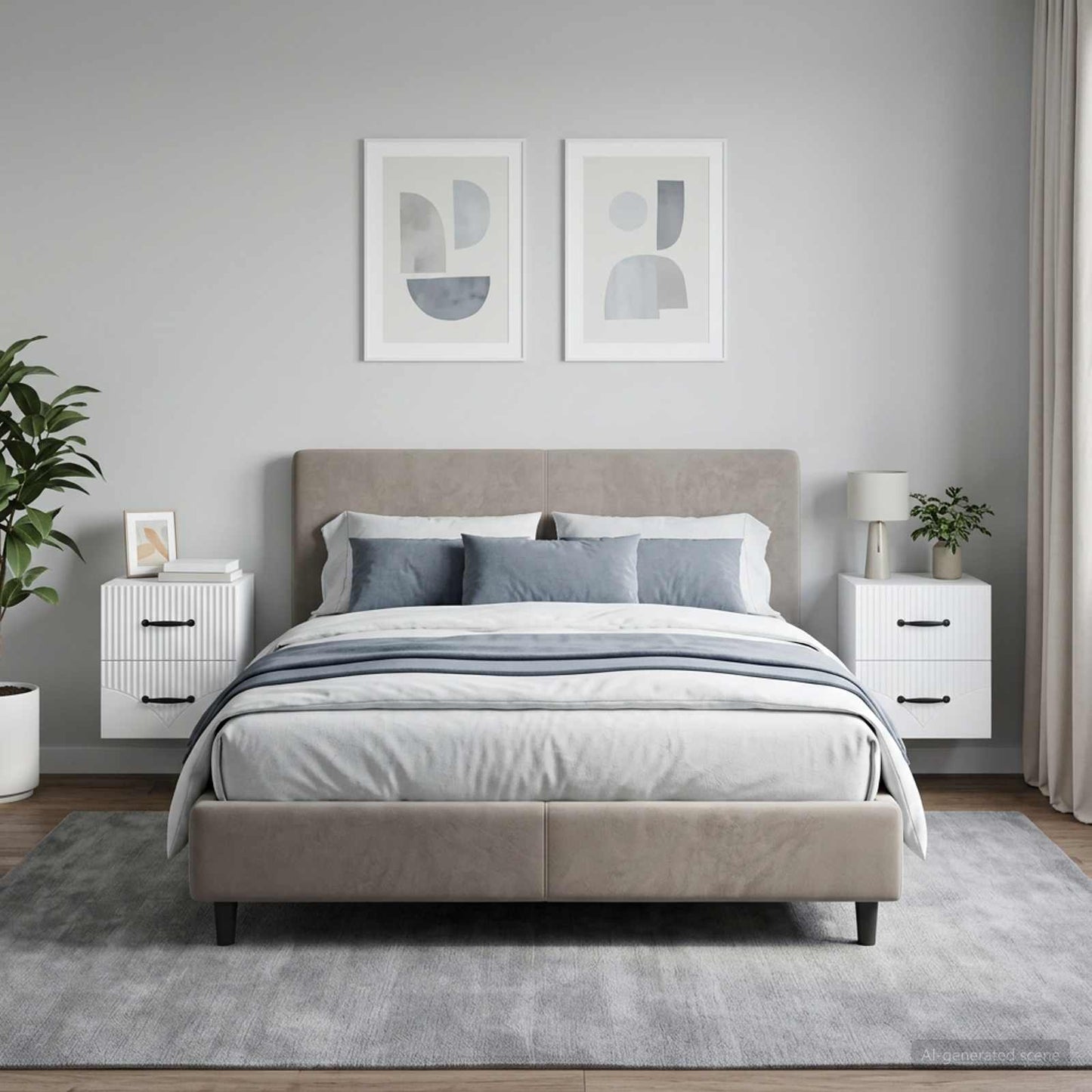 Wall-Mounted Bedside Cabinet 2 pcs White 34.5 x 33 x 40 cm