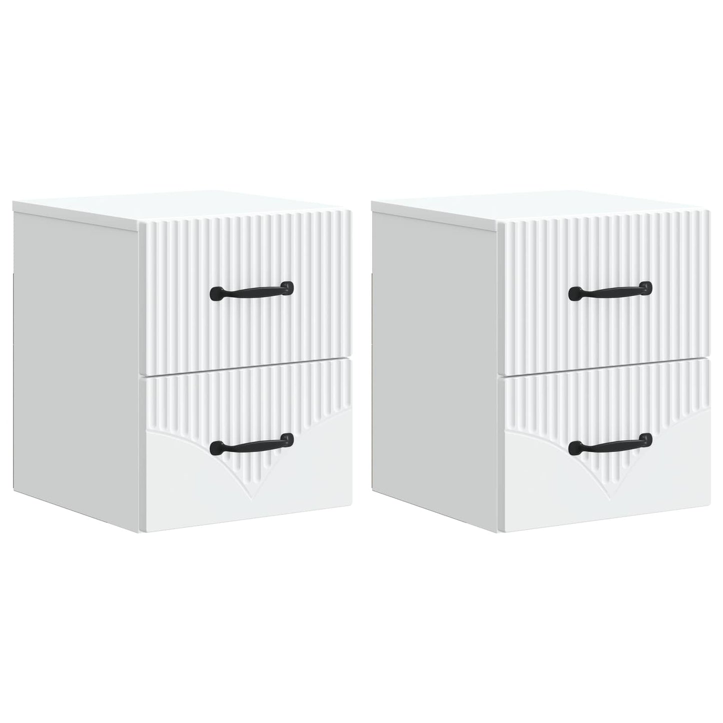 Wall-Mounted Bedside Cabinet 2 pcs White 34.5 x 33 x 40 cm