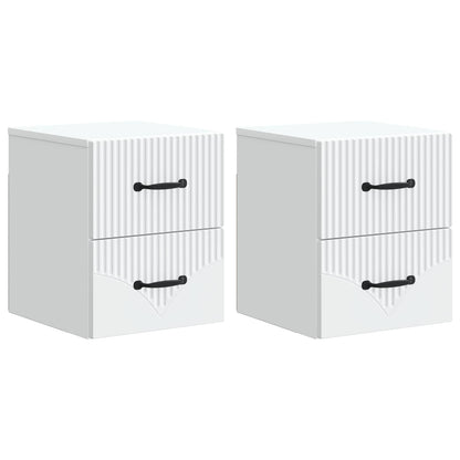 Wall-Mounted Bedside Cabinet 2 pcs White 34.5 x 33 x 40 cm