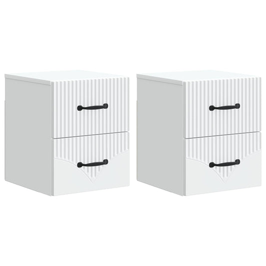 Wall-Mounted Bedside Cabinet 2 pcs White 34.5 x 33 x 40 cm