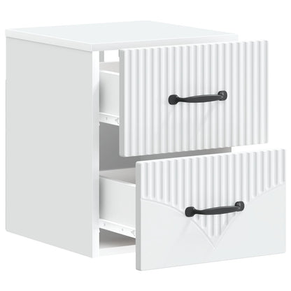 Wall-Mounted Bedside Cabinet 2 pcs White 34.5 x 33 x 40 cm