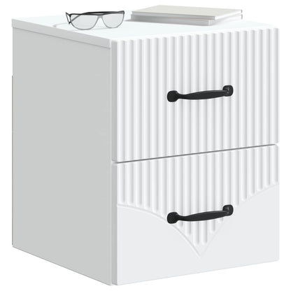 Wall-Mounted Bedside Cabinet 2 pcs White 34.5 x 33 x 40 cm