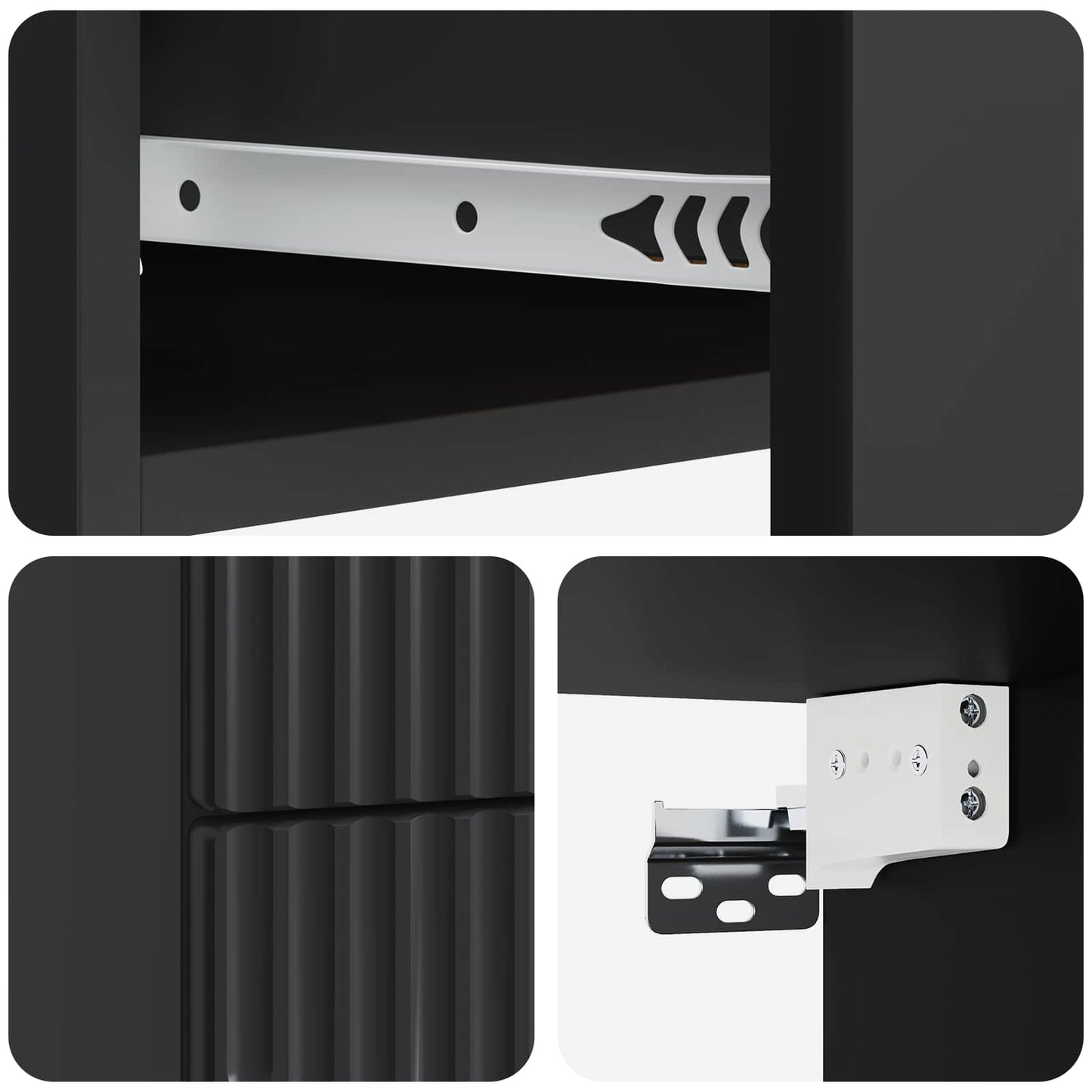 Wall-Mounted Bedside Cabinet Black 34.5 x 33 x 40 cm