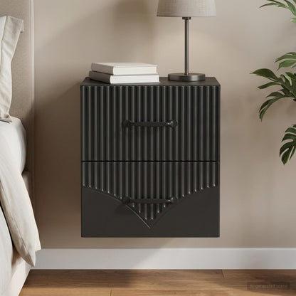 Wall-Mounted Bedside Cabinet Black 34.5 x 33 x 40 cm