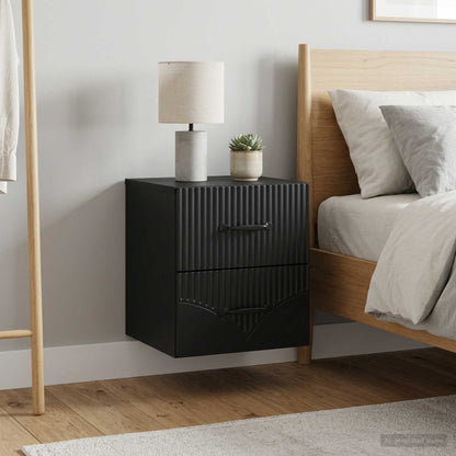 Wall-Mounted Bedside Cabinet 2 pcs Black 34.5 x 33 x 40 cm
