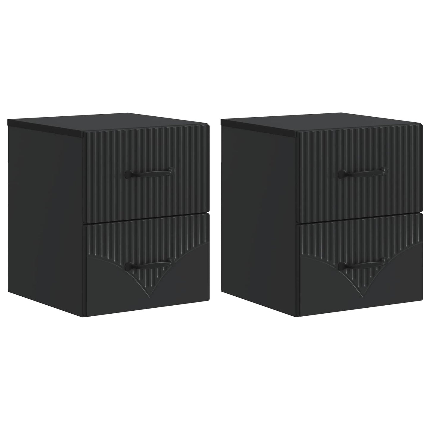 Wall-Mounted Bedside Cabinet 2 pcs Black 34.5 x 33 x 40 cm