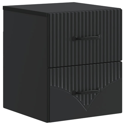 Wall-Mounted Bedside Cabinet 2 pcs Black 34.5 x 33 x 40 cm