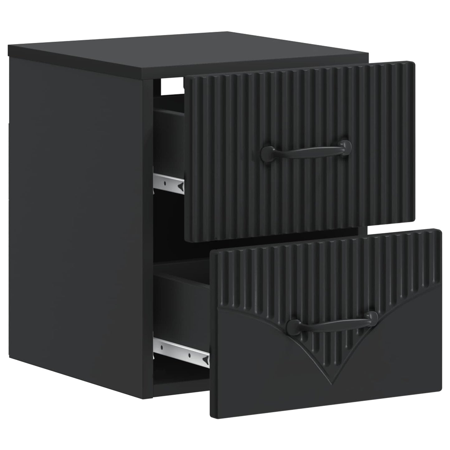 Wall-Mounted Bedside Cabinet 2 pcs Black 34.5 x 33 x 40 cm