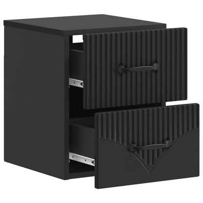 Wall-Mounted Bedside Cabinet 2 pcs Black 34.5 x 33 x 40 cm