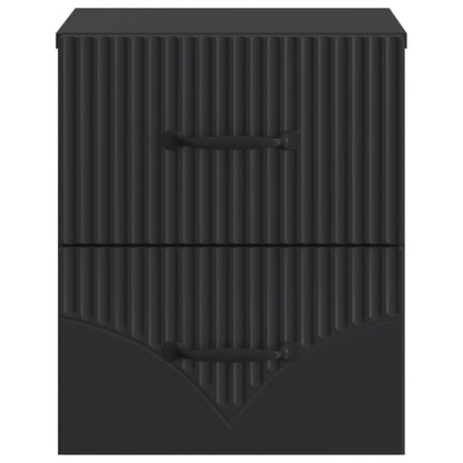 Wall-Mounted Bedside Cabinet 2 pcs Black 34.5 x 33 x 40 cm